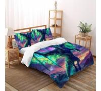 DICVXST Impresión 3D Dragón Aurora Juego De Fundas Edredón Niñas 3 Piezas Moderna 2 Fundas De Almohad Suave con Cremallera De Double（200x200cm）
