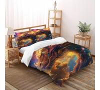 DICVXST Impresión 3D Dragón Celestial Funda De Edredón Niñas 3 Piezas Suave Transpirable 2 Fundas De Almohad Suave con Cremallera De Double（200x200cm）
