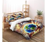 DICVXST Impresión 3D El Creador Funda De Edredón Niñas 3 Piezas De Tacto Extra Suave 2 Fundas De Almohad Suave con Cremallera De Double（200x200cm）