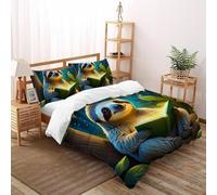 DICVXST Impresión 3D Leer Pereza Funda De Edredón Niñas 3 Piezas Suave Transpirable 2 Fundas De Almohad Suave con Cremallera De Double(200x200cm)