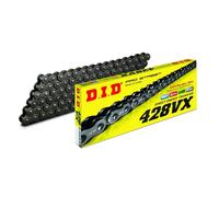 DID 428 VX Cadena De Moto Negra Abierta Con Cerradura De Clips 136 Eslabones