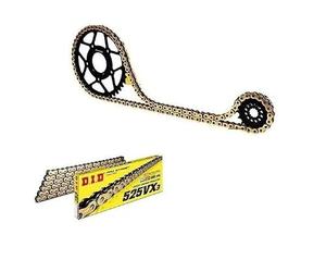 DID 525VX3 - Kit Transmisión Arrastre Cadena reforzada Piñon y Corona compatible con Suz-uki SV 650 S (1999-2009)
