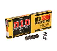 DID, Cadena 420D, Negro Y Negro, Longitud, 86 Eslabones con Unión Clip, Rj