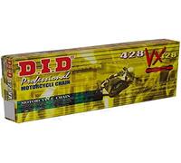 DID Cadena 428VX (Oro y Negro) - Longitud: 128 eslabones con unión clip (FJ)