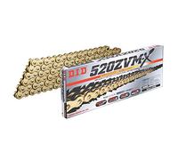 DID Cadena 520ZVM-X (Oro y Oro) - Longitud: 100 eslabones con unión remachada (ZJ)