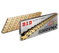 DID Cadena 520ZVM-X (Oro y Oro) - Longitud: 122 eslabones con unión remachada (ZJ)