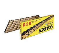 DID Cadena 525VX3 (Oro y Negro) - Longitud: 94 eslabones con unión remachada (ZJ)