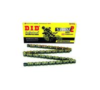 DID, Cadena Did 520Dz2, Oro Y Negro, Longitud, 114 Eslabones Con Unión Clip, Rj