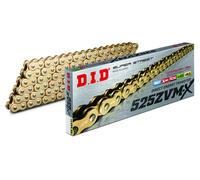 DID Cadena 525ZVM-X2 (Oro y Oro) - Longitud: 112 eslabones con unión remachada (ZJ)