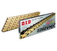 DID Cadena 520ZVM-X (Oro y Oro) - Longitud: 112 eslabones con unión remachada (ZJ)