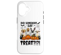 Did Somebody Say Treat Ghost Dogs Lovers Funny Halloween Carcasa para iPhone 16