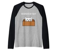 Did Someone Say Yarn Funny Cat Lover Knitting Crochet Hobby Camiseta Manga Raglan