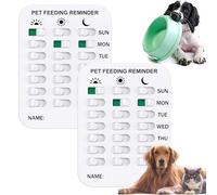 Did You Feed The Cat Tracker Magnet, Dog Fed Sign, Food Feeding Reminder Magnets Device for Dogs and Cats, Flip Am Pm, Pet Has Been Fed Schedule Clip, Daily Pets Supplies Essentials (3rows*2)