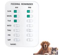 Did You Feed The Cat Tracker Magnet, Dog Fed Sign, Food Feeding Reminder Magnets Device for Dogs and Cats, Flip Am Pm, Pet Has Been Fed Schedule Clip, Daily Pets Supplies Essentials (2rows)