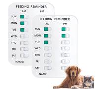 Did You Feed The Cat Tracker Magnet, Dog Fed Sign, Food Feeding Reminder Magnets Device for Dogs and Cats, Flip Am Pm, Pet Has Been Fed Schedule Clip, Daily Pets Supplies Essentials (2rows*2)