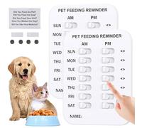 Did You Feed The Cat Tracker Magnet, Dog Feeding Reminder with AM PM Indicators, Magnetic Sticker and Double Sided Adhesive for Pet Owners, Household Feeding Schedule for Cats & Dog (2 Pcs #A)