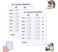 Did You Feed The Dog Tracker, Don't Forget to Feed Your Pets Sign, Pet Feeding Reminder for Dogs Cats, Pet Has Been Fed Schedule Clip (2Pcs 2Rows)