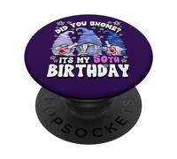 Did You GNOME Its My Birthday For Women 50th Birthday Gnomes PopSockets PopGrip Adhesivo