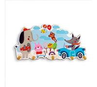 Dida - Animalitos en el Parque, Perchero de Pared para Niños, Colgador de Madera para la Habitación Infantil, Estilo Montessori, Solución Funcional para Organizar y Decorar Espacios Infantiles