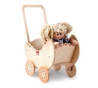 Dida - Carrito de Madera para Muñecas Fiocco, Cochecito para Muñecas de hasta 35 cm, Juego de rol para Niños de 2 a 4 Años, Pequeñas Mamás y Papás, Regalo Ideal