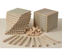 Dida - Conjunto de 121 Bloques de Madera Base 10, Materiales Didácticos Montessori para Aprender Matemáticas, Bloques Aritméticos Multibase Dienes para Niños