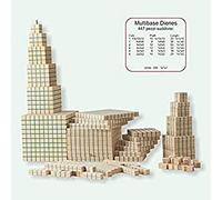 Dida - Juego de 447 Bloques Base 10 de Madera, Recursos Didácticos Montessori para el Aprendizaje de Matemáticas, Bloques Aritméticos Multibase Dienes para Niños