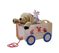 Dida - Los Músicos Carrito de Madera Tirado, Portajuguetes con Ruedas para Niños de 2 3 4 Años, Método Montessori Juguetes Educativos y Divertidos