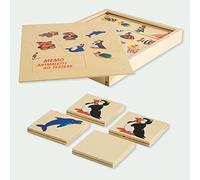 Dida - Memory Animalitos: Juego de Memoria y Asociación Montessori, Memo de Animales, 40 Cartas de Madera para Emparejar, para Niños de 2-4 Años, Juegos Educativos de Mesa