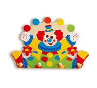 Dida - Payaso, Perchero de Pared para Niños, Colgador de Pared de Madera para la Habitación Infantil, Estilo Montessori, Solución Funcional para Organizar y Decorar Espacios Infantiles