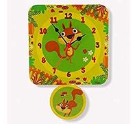 Dida - Reloj de Pared para niños - Ardillas - Reloj de Pie para Niños de Madera