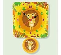 Dida - Reloj de Pared para niños - Puercoespines - Reloj de Pie para Niños de Madera