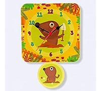 Dida - Reloj de Pared para niños - Topos - Reloj de Pie para Niños de Madera