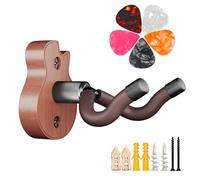 DIDA Soporte de pared para guitarra, ganchos de pared en forma de U, accesorios de guitarra con 5 púas de guitarra, colgador de pared para guitarra acústica, guitarra eléctrica, banjo, bajo, mandolina