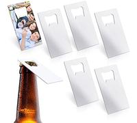 Didaey 6 abrebotellas de sublimación en blanco, para tarjetas de crédito, de acero inoxidable, para Navidad, boda, día del padre, regalos, bar, cocina, restaurante, color blanco, 2.09 x 3.35 pulgadas