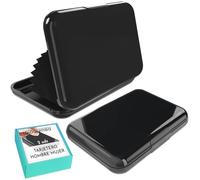 Didarenba Tarjetero Hombre Mujer Tarjetas credito 2 Piezas Aluminio con Sistema RFID Bloqueo Protector de Tarjetas Anti fraude Anti contactless Gran Capacidad Negro