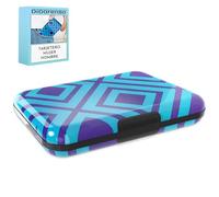 Didarenba Tarjetero Hombre Mujer Tarjetas credito Aluminio con Sistema RFID Bloqueo Protector de Tarjetas Anti fraude Anti contactless Gran Capacidad Rombos