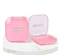 DIDATOOL Caja de almacenamiento para dentaduras postizas, caja de almacenamiento para ortodoncia, caja de almacenamiento portátil ideal para viajes y uso diario (transparente rosa)