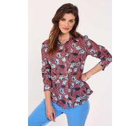 DIDI Blouse L/s Top Notch Poppy Red With Lots Of Leaves Print Talla: 34 | Outlet | Mujer | Rojo
