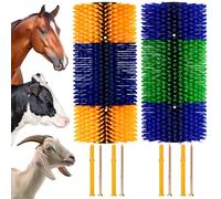 DiDiBirDi Cepillo para rascar ganado, 2 cepillos de ganado, cepillos de caballo para aseo, alivia la picazón en la parte posterior del ganado, gran suministros para ganado para caballo, cabra, vaca,