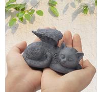 DiDiBirDi Gato Ángel Mascota Monumento Piedra conmemorativa para gato tumba marcador homenaje estatua,gato interior Memorial regalo para la pérdida del gato, figura de gel de gato durmiendo de resina