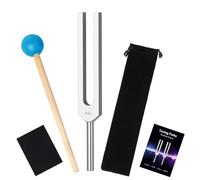 DiDiBirDi Horquilla de afinación de 440 Hz, con bolsa de martillo de silicona, adecuada para yoga, meditación