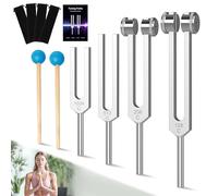 DiDiBirDi Horquillas de afinación para curación de 128 Hz, 256 Hz, 512 Hz, 1024 Hz, 4 piezas de aleación de aluminio médica para curación de chakras, adecuado para terapia de sonido, yoga, meditación