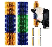 DiDiBirDi Juego de 2 cepillos de masaje para rascar la espalda de animales, cepillo para rascar animales de granja, cepillo semicircular para ganado, ovejas, caballos, 8 tornillos