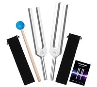DiDiBirDi Juego de 2 horquillas de afinación de 432 Hz, 528 Hz con accesorios para yoga y meditación, experiencia relajante traída por vibración sonora