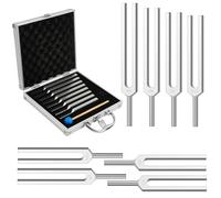 DiDiBirDi Juego de 8 diapasones para yoga - Frecuencias de chakra (256 Hz, 288 Hz, 320 Hz, 341,3 Hz, 384 Hz, 426,6 Hz, 480 Hz, 512 Hz), con estuche de aluminio