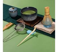 DiDiBirDi Juego de 9 Piezas de Tazón de Té Japonés, Traje de Matcha, Estante de Whisky, Cucharas de Bambú, Whisky Tradicional