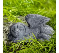 DiDiBirDi Perro Ángel Mascota Monumento Piedra conmemorativa para Perro Grab Marcador Tribut Estatua,Perro Interior Memorial Regalo para Perder Perro Dormir Figura de Ángel de Perro de Resina