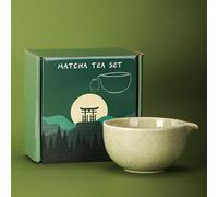 DiDiBirDi Soporte giratorio para té de porcelana, soporte para juego de té matcha japonés, soporte giratorio para matcha, juego de té matcha, accesorios japoneses para ceremonias de té (verde big)