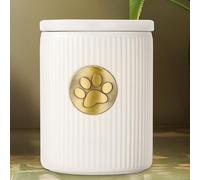 DiDiBirDi Urna para perros, urna para mascotas, 15 kg, urnas para perros, conmemorativas para perros con placa de metal para huellas de huellas de gato, cremación blanca para cenizas