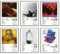 DIDIDO FUTURE - Póster de portada de álbum firmado limitado, póster de música de rapero, lienzo, arte de pared, estético, juego de 6 para decoración de dormitorio de adolescentes y niñas, 8 x 10